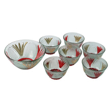 Rose glass Multipurpose Pudding / Dessert / Ice Cream Bowl Set for Home use (Set of 7 pc)