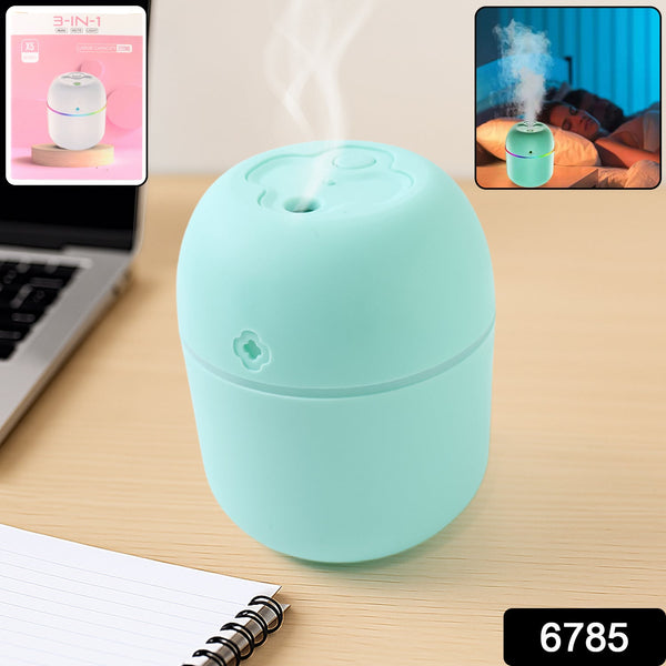Portable Mini USB Humidifier with Light  Cool Mist & Essential Oil Diffuser (250ML)