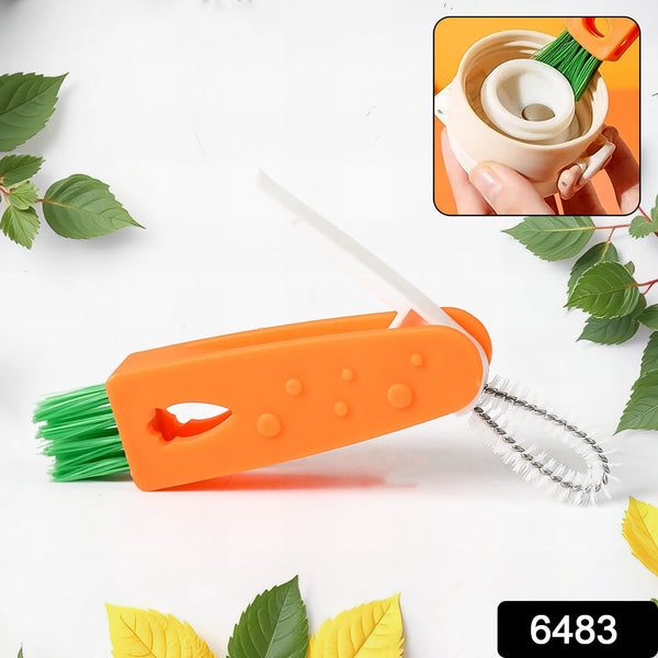 3-in-1 Multifunctional Cleaning Brush Set  Mini Bottle, Cup & Lid Cleaner (1 Pc)