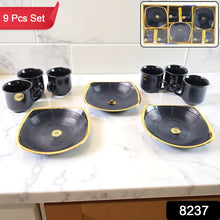 Sweet Buzz 9-Piece Seashell Ceramic Cup Set  Ideal for Home & Gifts