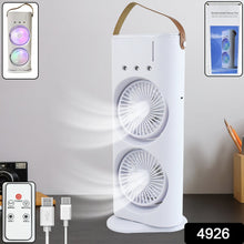 Electric Fan Desktop Double-Head Powerful Air (1 Pc / With Remote / Plug and Play)