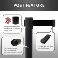 Heavy Duty Retractable Belt Crowd Control Pole with Sturdy Base (1 Pc)