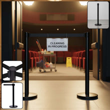 Heavy Duty Retractable Belt Crowd Control Pole with Sturdy Base (1 Pc)