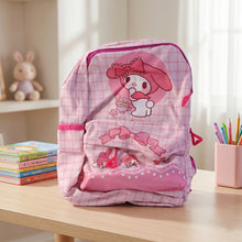 Cute Bow And Bunny Design Backpack  (1 Pc 13 Inch)