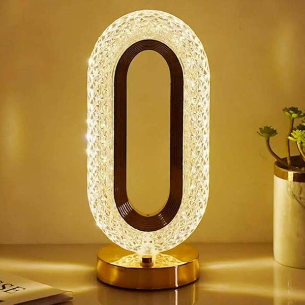 Luxury Crystal Touch Lamp with 3 Color Modes & Dimmable Brightness